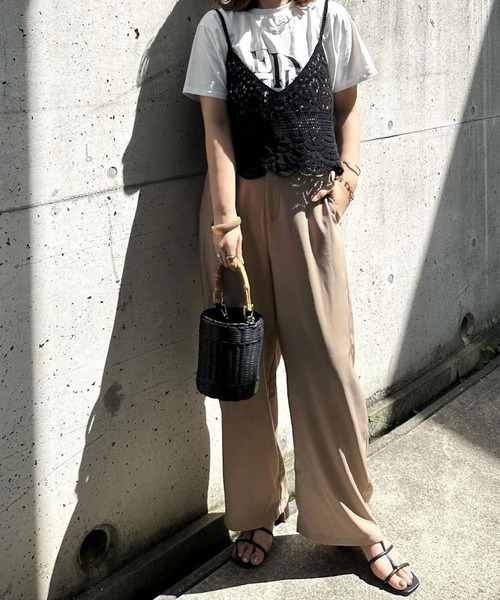 Riberry(リベリー)の「かぎ針編みキャミビスチェ(ベスト・レディース・ブラック/キナリ/A/B・FREE)」の12枚目の写真