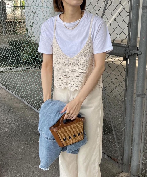 Riberry(リベリー)の「かぎ針編みキャミビスチェ(ベスト・レディース・ブラック/キナリ/A/B・FREE)」の9枚目の写真