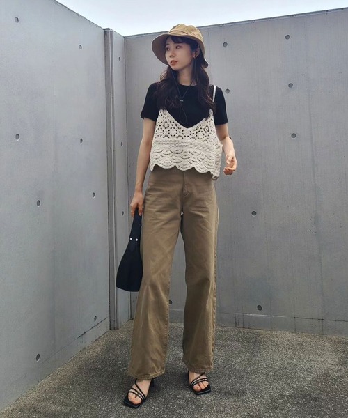 Riberry(リベリー)の「かぎ針編みキャミビスチェ(ベスト・レディース・ブラック/キナリ/A/B・FREE)」の10枚目の写真