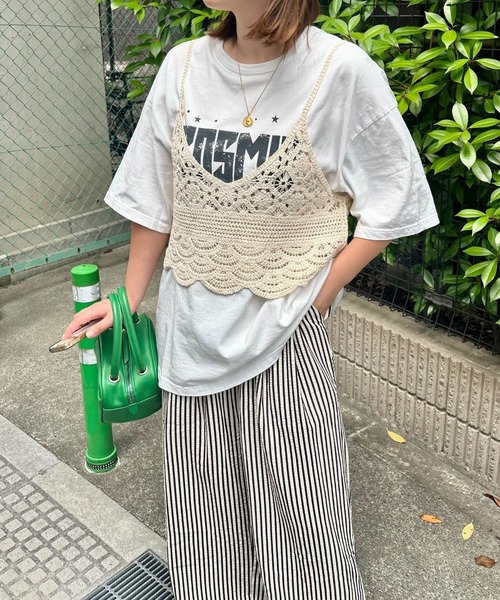 Riberry(リベリー)の「かぎ針編みキャミビスチェ(ベスト・レディース・ブラック/キナリ/A/B・FREE)」の17枚目の写真