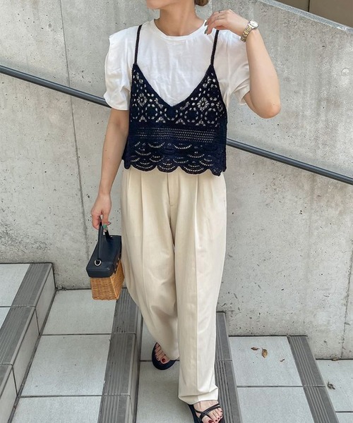 Riberry(リベリー)の「かぎ針編みキャミビスチェ(ベスト・レディース・ブラック/キナリ/A/B・FREE)」の20枚目の写真