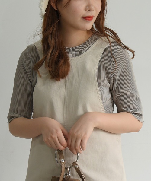 sango(sango)の「5分袖クルーネックプルオーバー(Tシャツ/カットソー・レディース・アイボリー/ライトパープル/グレイッシュベージュ・FREE)」の14枚目の写真