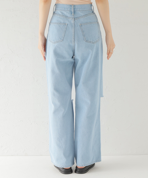 Oriens JOURNAL STANDARD（オリエンス ジャーナルスタンダード）の「スーパーワイドクラッシュデニム（デニムパンツ・レディース・ホワイト/ネイビー/ブルー系その他・38/36/34）」の13枚目の写真