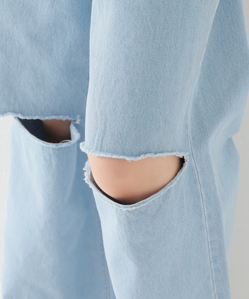 Oriens JOURNAL STANDARD（オリエンス ジャーナルスタンダード）の「スーパーワイドクラッシュデニム（デニムパンツ・レディース・ホワイト/ネイビー/ブルー系その他・38/36/34）」の19枚目の写真