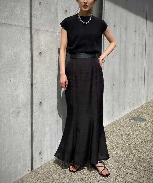 &g'aime（アンジェム）の「【&g’aime】ミラノリブフレンチスリーブニット（ニット/セーター・レディース・ホワイト/ブラック/グレー/グリーン/グレイッシュベージュ・FREE）」の22枚目の写真