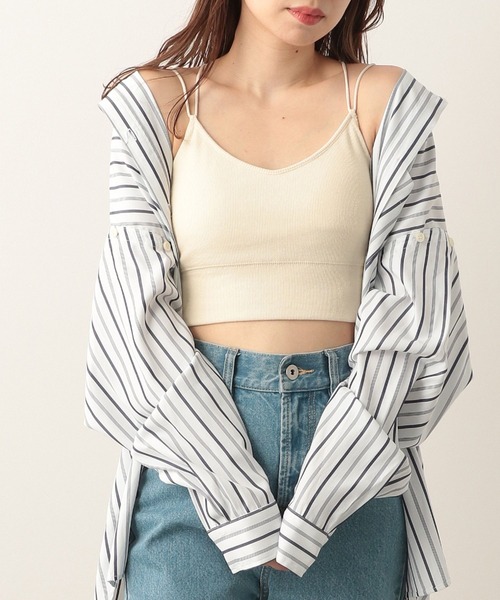 Heather（ヘザー）の「カップ付きバッククロスキャミ　279751（キャミソール・レディース・ブラック/ブラウン/オフホワイト・FREE）」の2枚目の写真