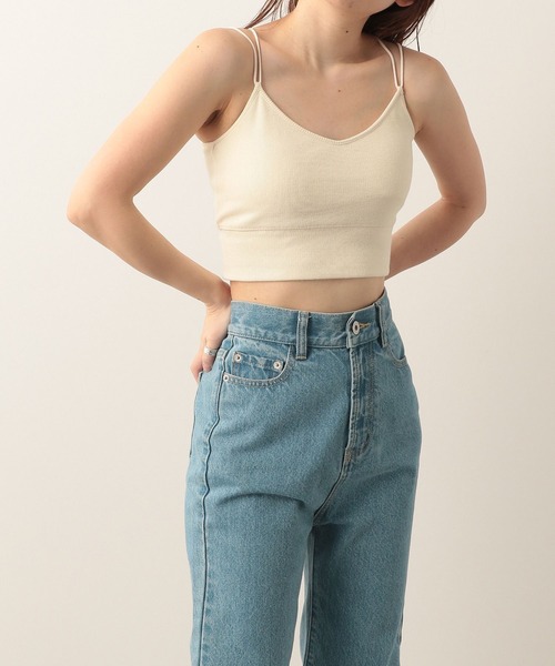 Heather（ヘザー）の「カップ付きバッククロスキャミ　279751（キャミソール・レディース・ブラック/ブラウン/オフホワイト・FREE）」の4枚目の写真