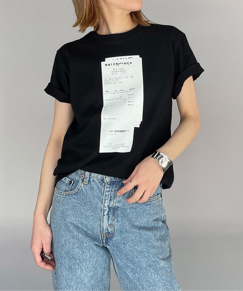 PICCIN（ピッチン）の「double receipt(ダブルレシート)Tシャツ（Tシャツ/カットソー・レディース・ホワイト/ブラック/ベージュ・M）」の3枚目の写真