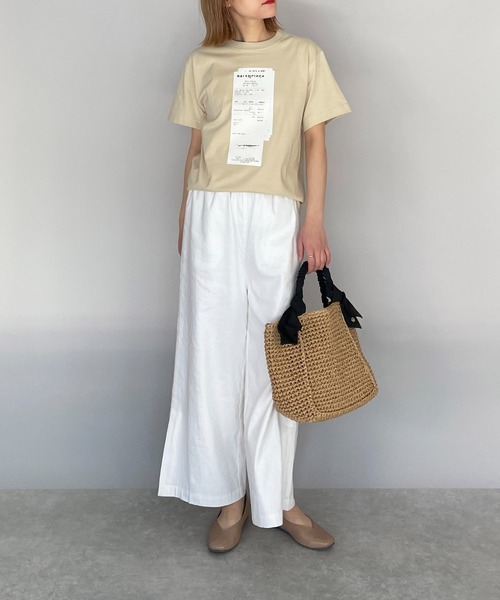 PICCIN（ピッチン）の「double receipt(ダブルレシート)Tシャツ（Tシャツ/カットソー・レディース・ホワイト/ブラック/ベージュ・M）」の16枚目の写真