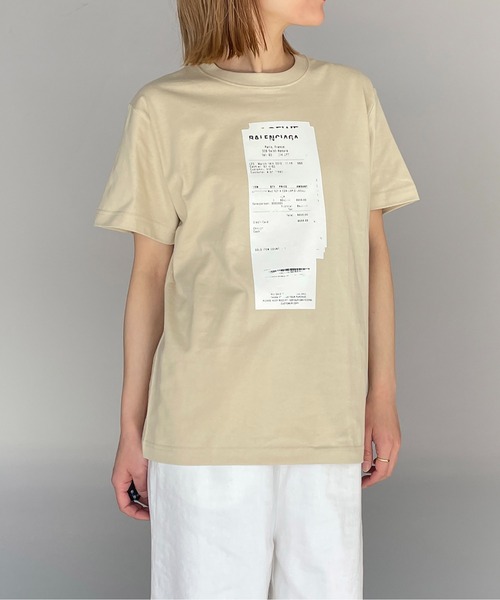PICCIN（ピッチン）の「double receipt(ダブルレシート)Tシャツ（Tシャツ/カットソー・レディース・ホワイト/ブラック/ベージュ・M）」の21枚目の写真
