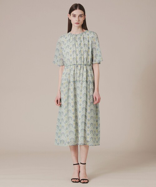 838y*美品 大きい44 マッキントッシュ ロンドン フラワープリントブラウス 婦人画報掲載】【BIBURY FLOWER】バイブリーフラワープリント