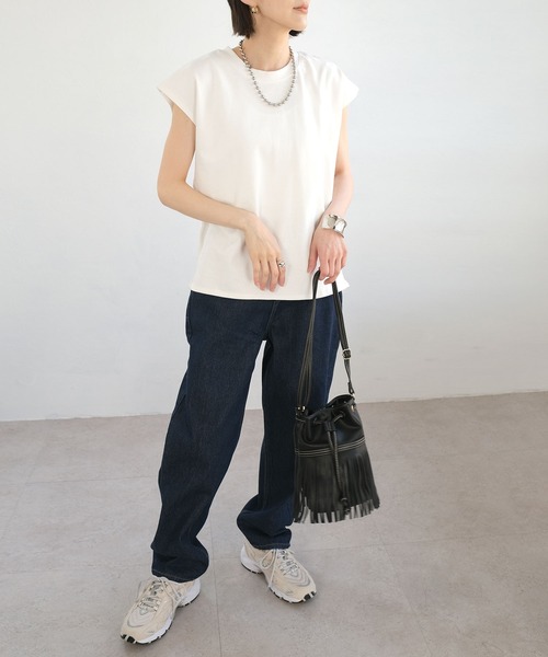 ANDJ(アンドジェイ)の「【2022/SS】13.5ozハイウエストテーパードデニムパンツ(デニムパンツ・レディース・ライトブルー/インディゴブルー・S/M)」の19枚目の写真