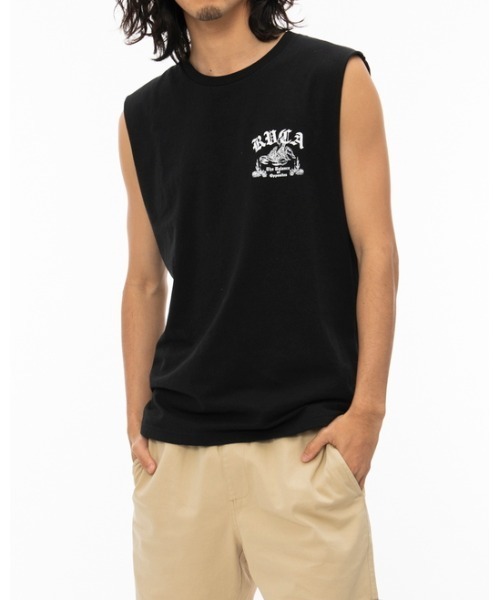 RVCA（ルーカ）の「RVCA メンズ  SCORP SLEEVELESS タンクトップ【2022年夏モデル】/ルーカタンクトップ（タンクトップ・メンズ・ホワイト/ブラック・SMALL/MEDIUM/LARGE）」の3枚目の写真