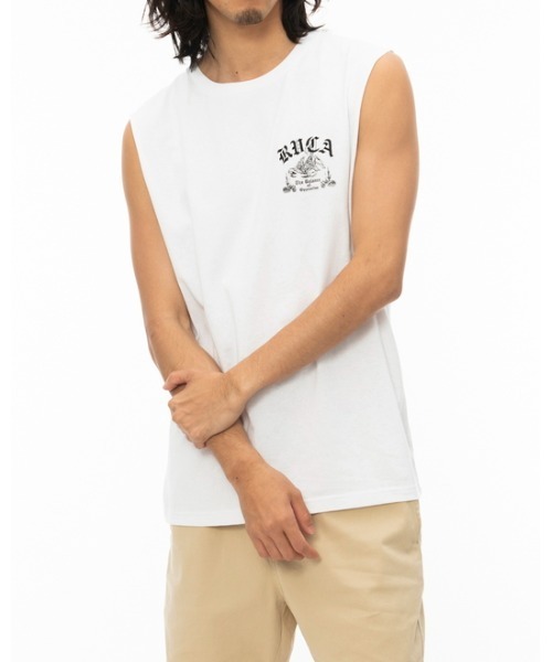 RVCA（ルーカ）の「RVCA メンズ  SCORP SLEEVELESS タンクトップ【2022年夏モデル】/ルーカタンクトップ（タンクトップ・メンズ・ホワイト/ブラック・SMALL/MEDIUM/LARGE）」の6枚目の写真