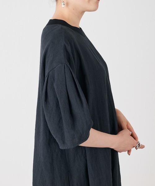 BEARDSLEY ビアズリー 袖バルーン リネンブレンド ボリュームワンピース BEARDSLEY（ビアズリー）の「【低身長・ぽっちゃり・高身長にも2