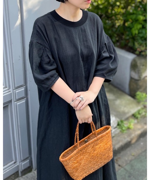 BEARDSLEY ビアズリー 袖バルーン リネンブレンド ボリュームワンピース BEARDSLEY（ビアズリー）の「【低身長・ぽっちゃり・高身長にも2