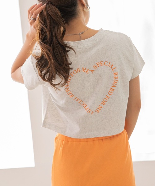 Heather（ヘザー）の「レトロチビＴ　297751（Tシャツ/カットソー・レディース・レッド系その他/オフホワイト/グレー・FREE）」の3枚目の写真