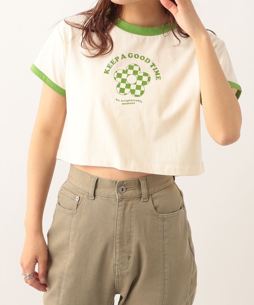 Heather（ヘザー）の「レトロチビＴ　297751（Tシャツ/カットソー・レディース・レッド系その他/オフホワイト/グレー・FREE）」の12枚目の写真