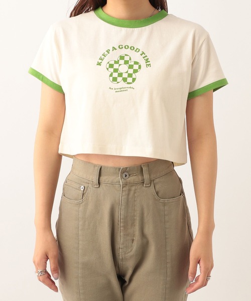 Heather（ヘザー）の「レトロチビＴ　297751（Tシャツ/カットソー・レディース・レッド系その他/オフホワイト/グレー・FREE）」の5枚目の写真