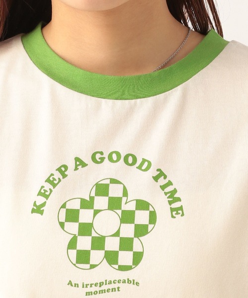 Heather（ヘザー）の「レトロチビＴ　297751（Tシャツ/カットソー・レディース・レッド系その他/オフホワイト/グレー・FREE）」の9枚目の写真