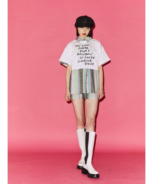 jouetie(ジュエティ)の「グランジロゴクロップド Tシャツ(Tシャツ/カットソー・レディース・ブラック/ピンク/オフホワイト・MEDIUM)」の16枚目の写真