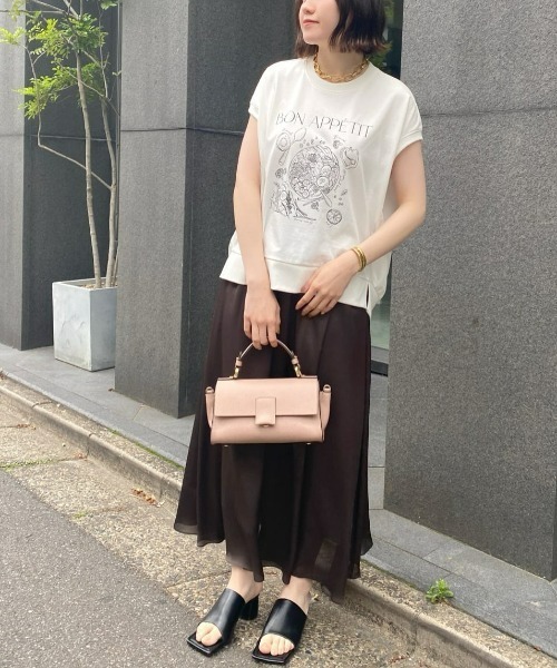 RIVE DROITE（リヴドロワ）の「Bon appetit Tシャツ（Tシャツ/カットソー・レディース・オフホワイト/ベージュ・FREE）」の3枚目の写真