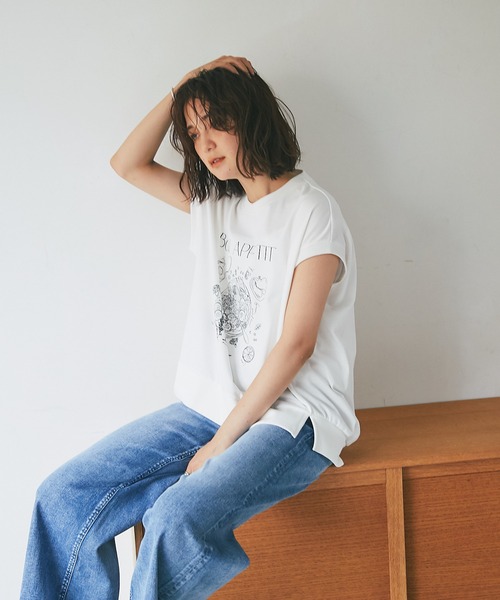 RIVE DROITE（リヴドロワ）の「Bon appetit Tシャツ（Tシャツ/カットソー・レディース・オフホワイト/ベージュ・FREE）」の22枚目の写真