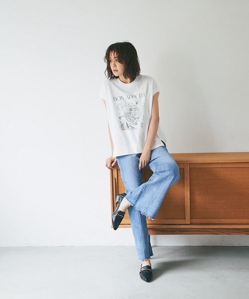 RIVE DROITE（リヴドロワ）の「Bon appetit Tシャツ（Tシャツ/カットソー・レディース・オフホワイト/ベージュ・FREE）」の16枚目の写真