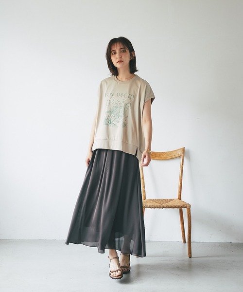 RIVE DROITE（リヴドロワ）の「Bon appetit Tシャツ（Tシャツ/カットソー・レディース・オフホワイト/ベージュ・FREE）」の15枚目の写真