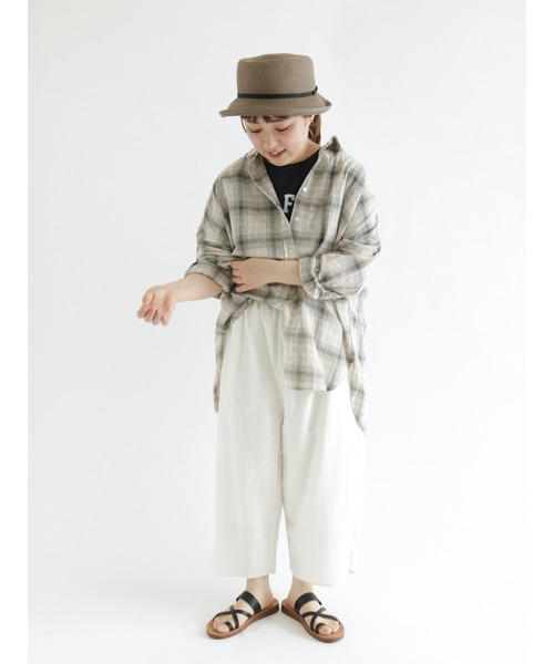 Samansa Mos2（サマンサ モスモス）の「【抗菌防臭】ブレードハット（ハット・レディース・ベージュ/モカ・ﾌﾘ-）」の3枚目の写真