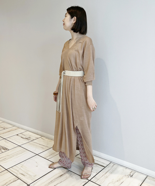 IENA LA BOUCLE ソフトビエラミニワンピース ネイビー IENA LA BOUCLE ソフトビエラミニワンピース ネイビー