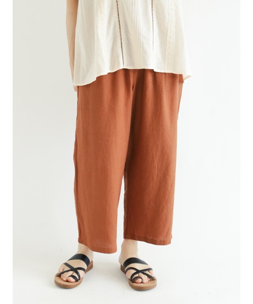 Samansa Mos2（サマンサ モスモス）の「ゆるテーパード8分丈パンツ（その他パンツ・レディース・ブラウン/グレー/イエロー/チャコール・ﾌﾘ-）」の3枚目の写真