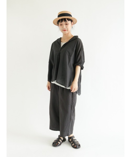 Samansa Mos2（サマンサ モスモス）の「ゆるテーパード8分丈パンツ（その他パンツ・レディース・ブラウン/グレー/イエロー/チャコール・ﾌﾘ-）」の18枚目の写真