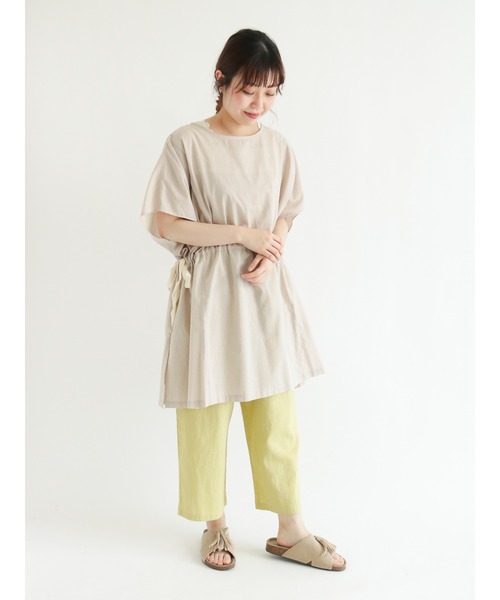 Samansa Mos2（サマンサ モスモス）の「ゆるテーパード8分丈パンツ（その他パンツ・レディース・ブラウン/グレー/イエロー/チャコール・ﾌﾘ-）」の14枚目の写真