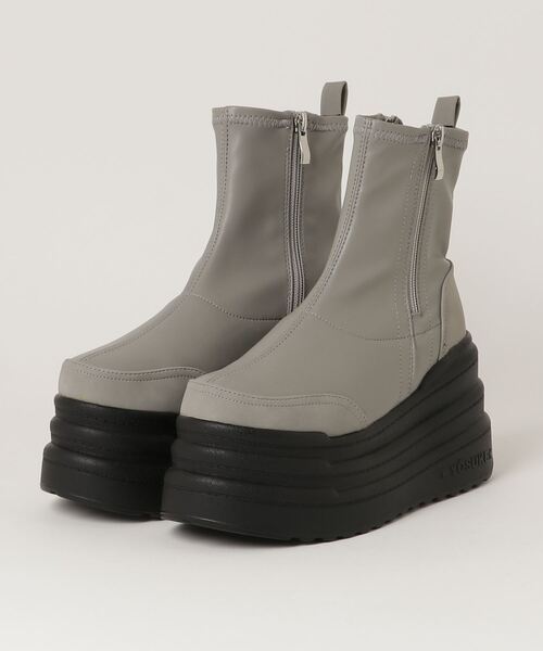 YOSUKE（ヨースケ）の「YOSUKE / ヨースケ厚底スニーカー（スニーカー・レディース・ブラック/アイボリー/グレー/ブラック×グレー/レオパード/ホワイト系その他/ブラック系その他/グレー系その他・22.5cm/23.0cm/23.5cm/24.0cm/24.5cm/25.0cm）」の6枚目の写真