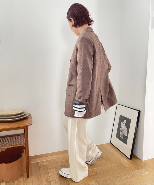 Spick & Span（スピックアンドスパン）の「【MEYAME/メヤメ】 ボーダーダブル ロングスリーブ TEE（Tシャツ/カットソー・レディース・ブラック/オレンジ・MEDIUM）」の9枚目の写真