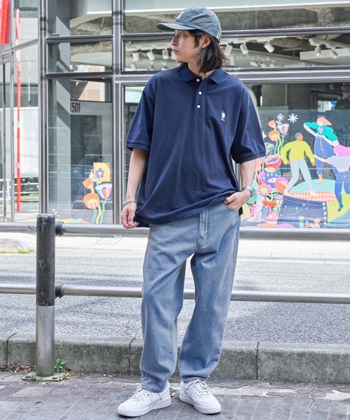 MONO-MART(モノマート)の「ワイドテーパードデニムパンツ(10oz DENIM)(デニムパンツ・メンズ・ホワイト/ブラック/サックスブルー/インディゴブルー/ブラック系その他/ブルー系その他/ワンウォッシュ/ブルー系その他2/ブルー系その他3・S/M/L)」の16枚目の写真