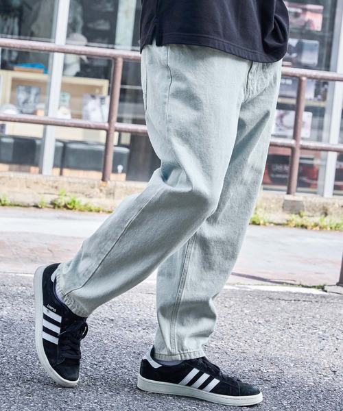 MONO-MART(モノマート)の「ワイドテーパードデニムパンツ(10oz DENIM)(デニムパンツ・メンズ・ホワイト/ブラック/サックスブルー/インディゴブルー/ブラック系その他/ブルー系その他/ワンウォッシュ/ブルー系その他2/ブルー系その他3・S/M/L)」の12枚目の写真