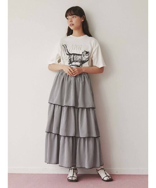 merry jenny（メリージェニー）の「【WEB限定】walk CAT Tee（Tシャツ/カットソー・レディース・ブラック/オフホワイト/ブルー・FREE）」の6枚目の写真