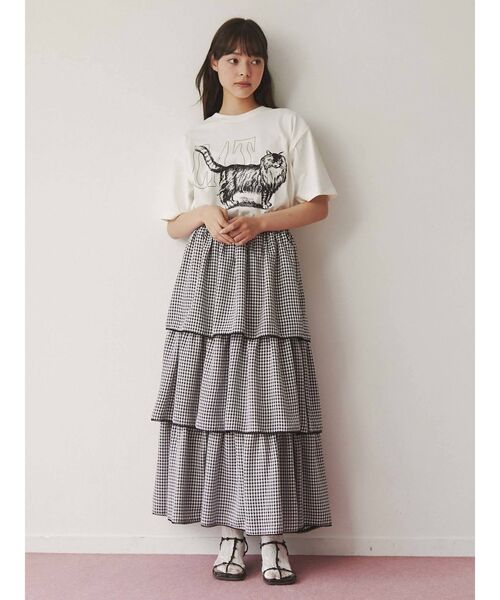 merry jenny（メリージェニー）の「【WEB限定】walk CAT Tee（Tシャツ/カットソー・レディース・ブラック/オフホワイト/ブルー・FREE）」の7枚目の写真