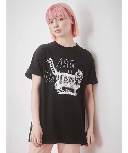 merry jenny（メリージェニー）の「【WEB限定】walk CAT Tee（Tシャツ/カットソー・レディース・ブラック/オフホワイト/ブルー・FREE）」の8枚目の写真