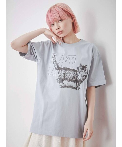 merry jenny（メリージェニー）の「【WEB限定】walk CAT Tee（Tシャツ/カットソー・レディース・ブラック/オフホワイト/ブルー・FREE）」の16枚目の写真