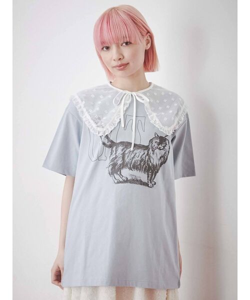 merry jenny（メリージェニー）の「【WEB限定】walk CAT Tee（Tシャツ/カットソー・レディース・ブラック/オフホワイト/ブルー・FREE）」の17枚目の写真
