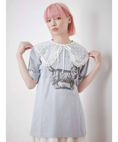 merry jenny（メリージェニー）の「【WEB限定】walk CAT Tee（Tシャツ/カットソー・レディース・ブラック/オフホワイト/ブルー・FREE）」の18枚目の写真