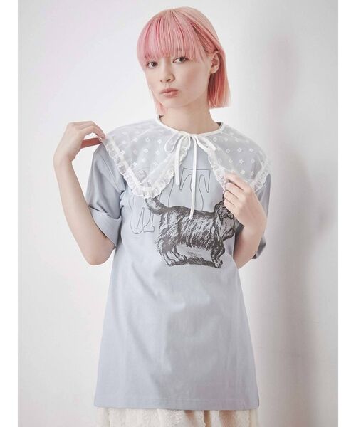 merry jenny（メリージェニー）の「【WEB限定】walk CAT Tee（Tシャツ/カットソー・レディース・ブラック/オフホワイト/ブルー・FREE）」の19枚目の写真