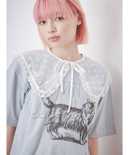 merry jenny（メリージェニー）の「【WEB限定】walk CAT Tee（Tシャツ/カットソー・レディース・ブラック/オフホワイト/ブルー・FREE）」の20枚目の写真