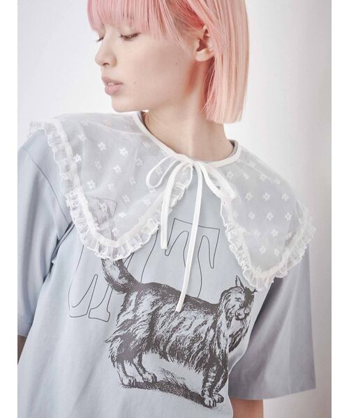 merry jenny（メリージェニー）の「【WEB限定】walk CAT Tee（Tシャツ/カットソー・レディース・ブラック/オフホワイト/ブルー・FREE）」の21枚目の写真