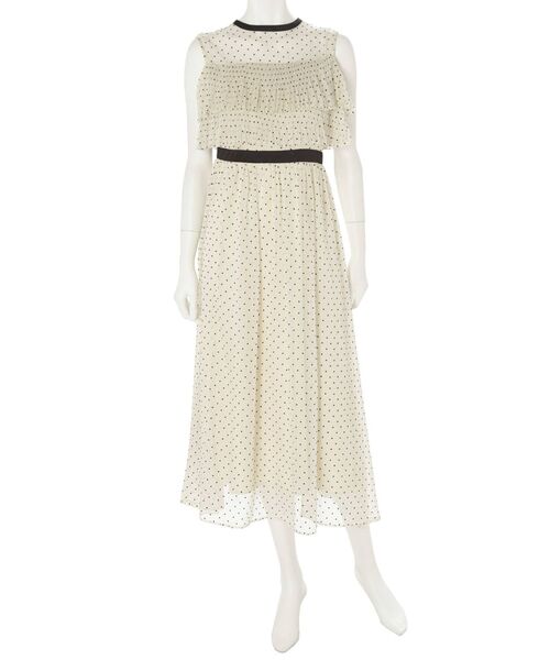 MERCURYDUO（マーキュリーデュオ）の「フロッキードット楊柳ドレス（ドレス・レディース・ブラック/ベージュ・SMALL/MEDIUM）」の8枚目の写真