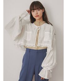 floralショートブラウス