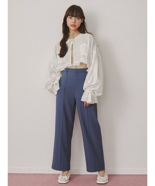 merry jenny（メリージェニー）の「floralショートブラウス（シャツ/ブラウス・レディース・ブラック/ベージュ/オフホワイト・FREE）」の8枚目の写真